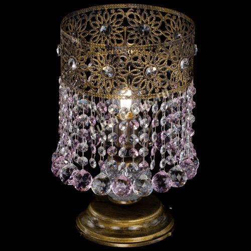 Настольная лампа Восток с шарами под бронзу Розовая в Саратове Гусь Хрустальный