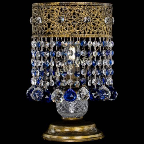 Настольная лампа Восток с шарами под бронзу Синяя в Саратове Гусь Хрустальный