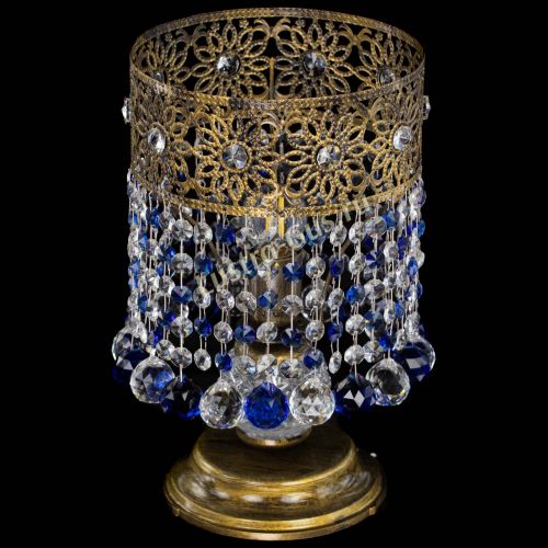 Настольная лампа Восток с шарами под бронзу Синяя в Саратове Гусь Хрустальный
