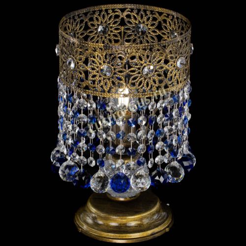 Настольная лампа Восток с шарами под бронзу Синяя в Саратове Гусь Хрустальный