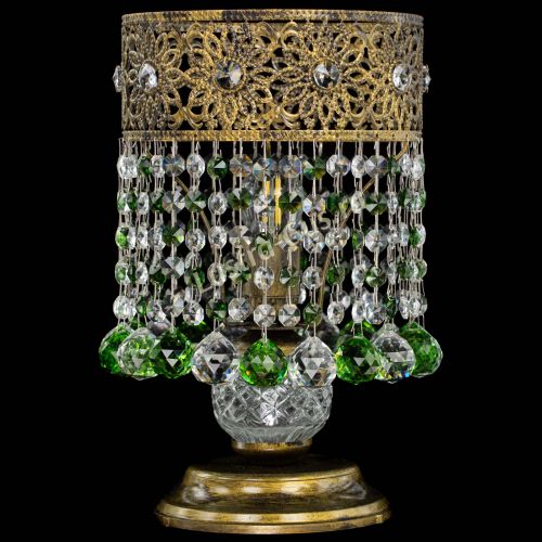 Настольная лампа Восток с шарами под бронзу Зеленая в Саратове Гусь Хрустальный