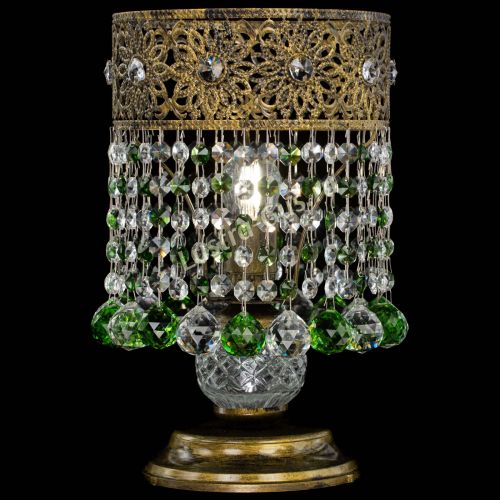 Настольная лампа Восток с шарами под бронзу Зеленая в Саратове Гусь Хрустальный