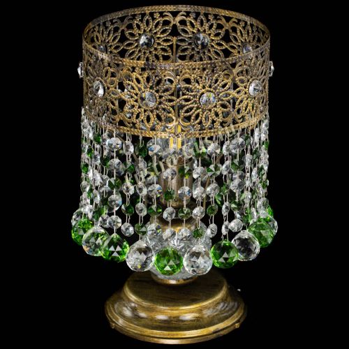 Настольная лампа Восток с шарами под бронзу Зеленая в Саратове Гусь Хрустальный