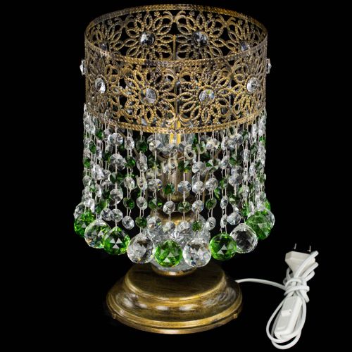 Настольная лампа Восток с шарами под бронзу Зеленая в Саратове Гусь Хрустальный