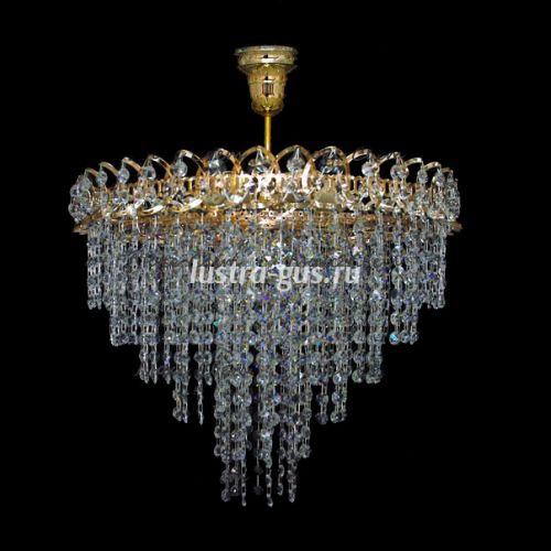 Люстра Капель Лепесток обтикон подвесная (собрана под конус) в Саратове Гусь Хрустальный