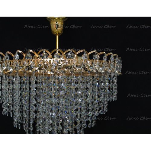 Люстра Капель Лепесток обтикон подвесная (собрана под конус) в Саратове Гусь Хрустальный