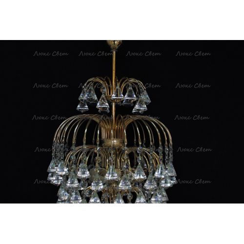 Люстра Хрустальные брызги с подвесом конус 40 мм в Саратове Гусь Хрустальный