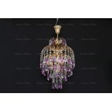 Люстра Хрустальные брызги с подвесом журавлик фиолетовый в Саратове