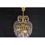 Люстра Хрустальные брызги с подвесом журавлик фиолетовый в Саратове