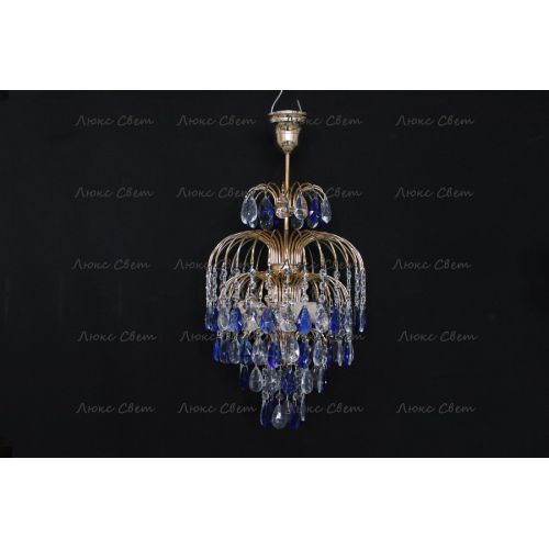 Люстра Хрустальные брызги с подвесом журавлик синий в Саратове Гусь Хрустальный