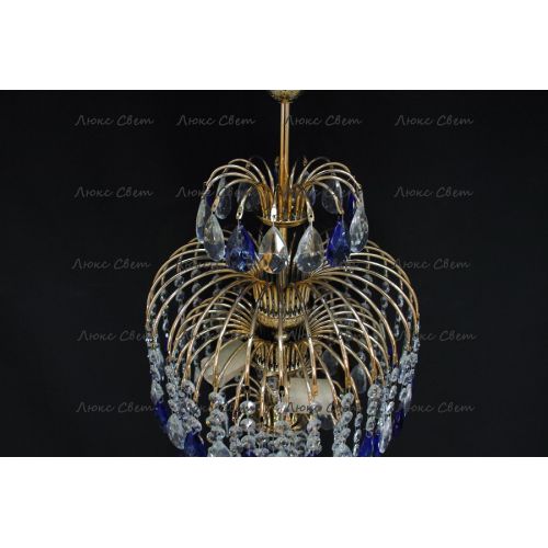 Люстра Хрустальные брызги с подвесом журавлик синий в Саратове Гусь Хрустальный
