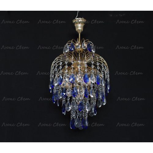 Люстра Хрустальные брызги с подвесом журавлик синий в Саратове Гусь Хрустальный