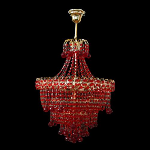 Люстра Натали Софья красная  в Саратове Гусь Хрустальный