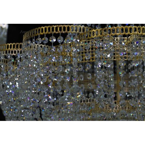 Люстра Лотос с подвесом диаметр 1000 мм высота1500 мм в Саратове Гусь Хрустальный