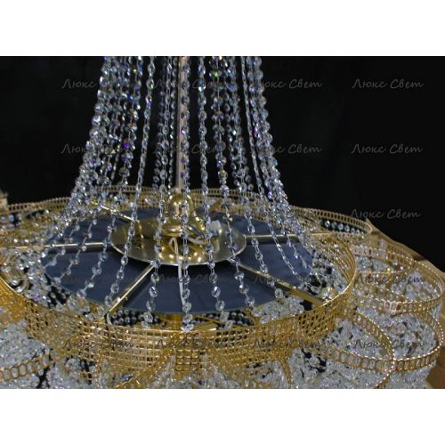 Люстра Лотос с подвесом диаметр 1000 мм высота1500 мм в Саратове Гусь Хрустальный