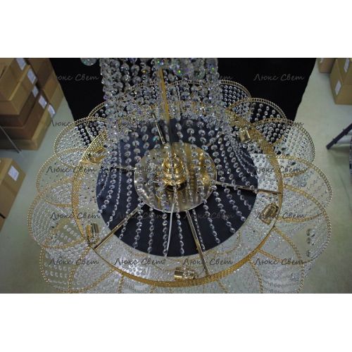 Люстра Лотос с подвесом диаметр 1000 мм высота1500 мм в Саратове Гусь Хрустальный