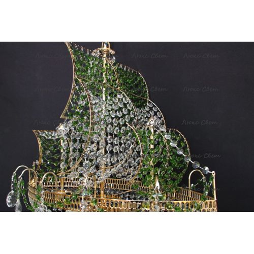 Люстра Корвет зеленый в Саратове Гусь Хрустальный