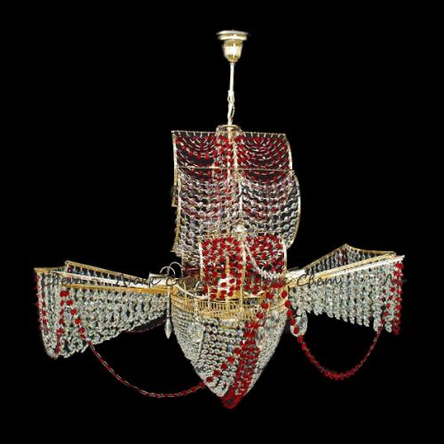 Люстра Летучий Голландец красный в Саратове Гусь Хрустальный