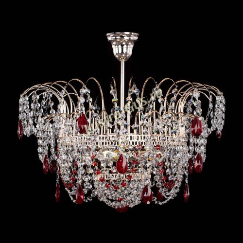 Люстра Агата № 2 - 4 лампы Красная в Саратове Гусь Хрустальный