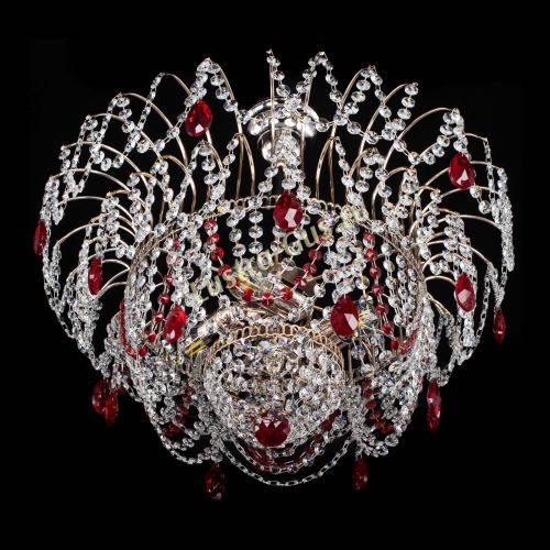 Люстра Агата № 2 - 4 лампы Красная в Саратове Гусь Хрустальный