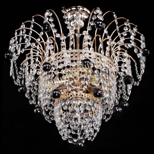 Люстра Агата Венеция №2 - 3 лампы черная в Саратове Гусь Хрустальный