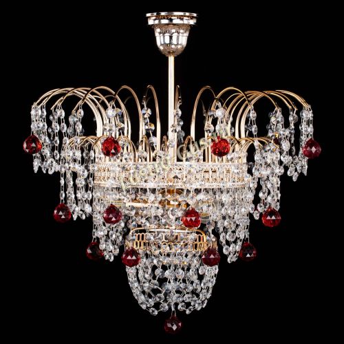 Люстра Агата Венеция №2 - 3 лампы красная в Саратове Гусь Хрустальный