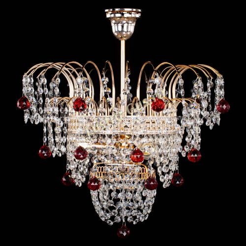 Люстра Агата Венеция №2 - 3 лампы красная в Саратове Гусь Хрустальный