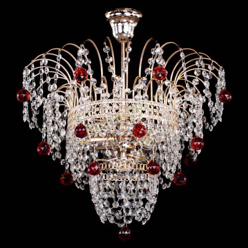 Люстра Агата Венеция №2 - 3 лампы красная в Саратове Гусь Хрустальный
