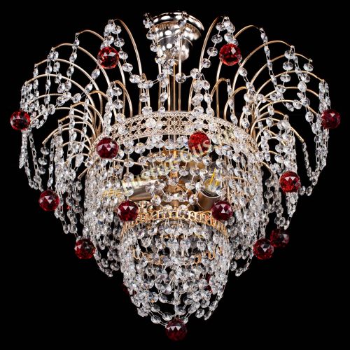 Люстра Агата Венеция №2 - 3 лампы красная в Саратове Гусь Хрустальный