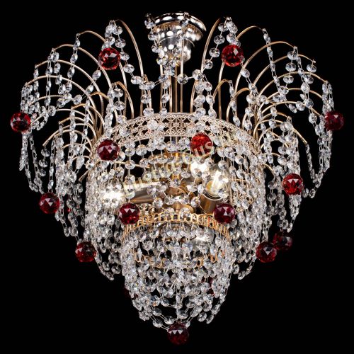 Люстра Агата Венеция №2 - 3 лампы красная в Саратове Гусь Хрустальный