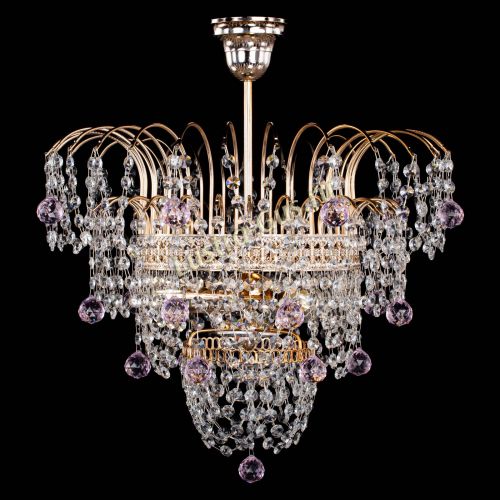 Люстра Агата Венеция №2 - 3 лампы розовая в Саратове Гусь Хрустальный