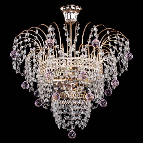 Люстра Агата Венеция №2 - 3 лампы розовая в Саратове Гусь Хрустальный