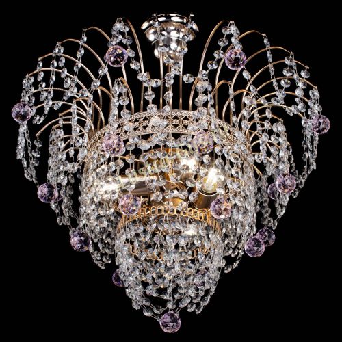 Люстра Агата Венеция №2 - 3 лампы розовая в Саратове Гусь Хрустальный