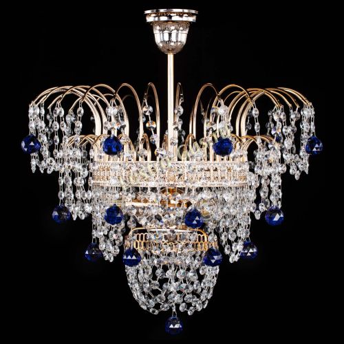 Люстра Агата Венеция №2 - 3 лампы синяя в Саратове Гусь Хрустальный