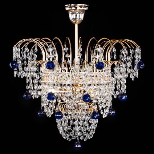 Люстра Агата Венеция №2 - 3 лампы синяя в Саратове Гусь Хрустальный