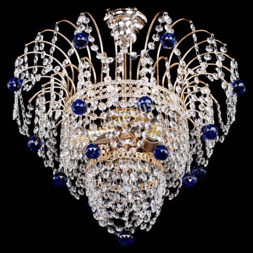 Люстра Агата Венеция №2 - 3 лампы синяя в Саратове Гусь Хрустальный