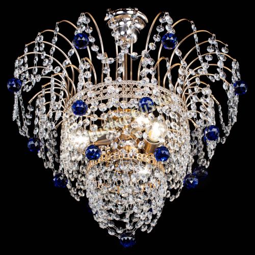 Люстра Агата Венеция №2 - 3 лампы синяя в Саратове Гусь Хрустальный