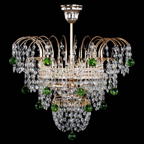 Люстра Агата Венеция №2 - 3 лампы зеленая в Саратове Гусь Хрустальный