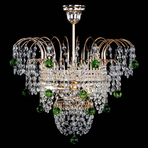 Люстра Агата Венеция №2 - 3 лампы зеленая в Саратове Гусь Хрустальный