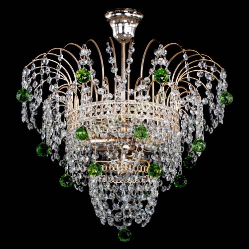 Люстра Агата Венеция №2 - 3 лампы зеленая в Саратове Гусь Хрустальный