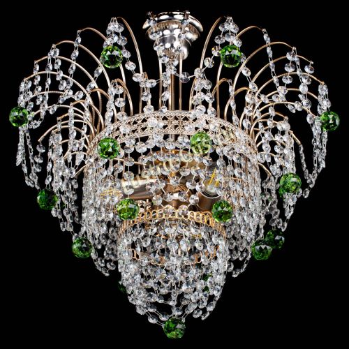 Люстра Агата Венеция №2 - 3 лампы зеленая в Саратове Гусь Хрустальный