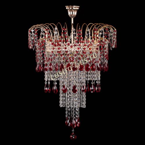 Люстра Агата Венеция №4 длинная Красная в Саратове Гусь Хрустальный
