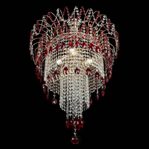 Люстра Агата Венеция №4 длинная Красная в Саратове Гусь Хрустальный