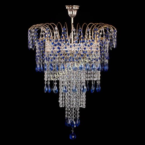 Люстра Агата Венеция №4 длинная Синяя в Саратове Гусь Хрустальный
