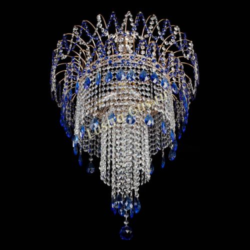 Люстра Агата Венеция №4 длинная Синяя в Саратове Гусь Хрустальный