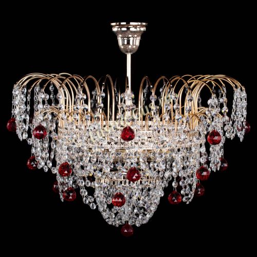 Люстра Агата Венеция №4 шар красная в Саратове Гусь Хрустальный