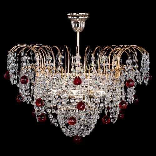 Люстра Агата Венеция №4 шар красная в Саратове Гусь Хрустальный