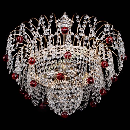 Люстра Агата Венеция №4 шар красная в Саратове Гусь Хрустальный
