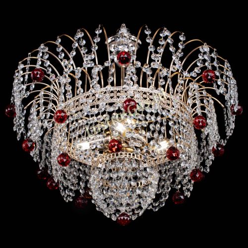Люстра Агата Венеция №4 шар красная в Саратове Гусь Хрустальный