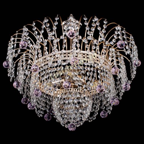 Люстра Агата Венеция №4 шар розовая в Саратове Гусь Хрустальный